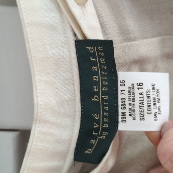 Harve Bernard Cream Linen Loose Fit Pants 16 - Picture 4 of 7